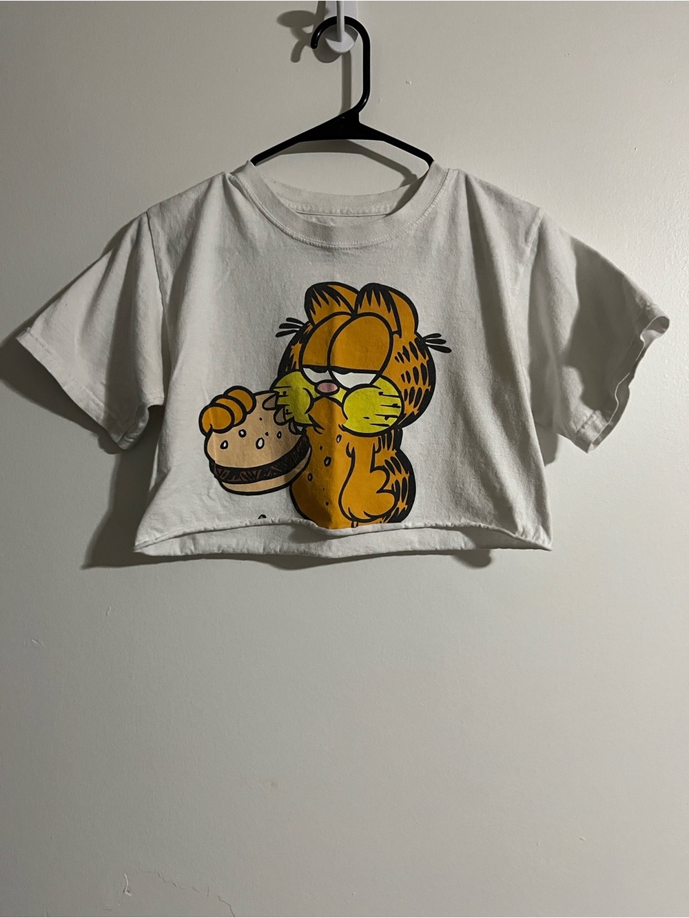 White Garfield Cropped Graphic Tee - Women